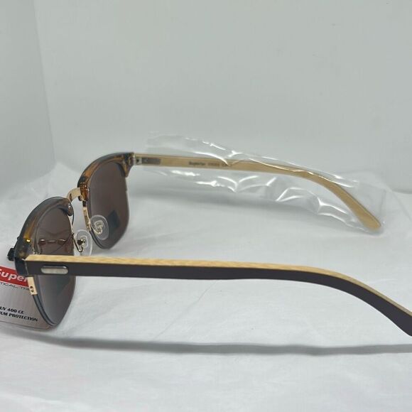 Superior Optical Trends Clubmaster-Style Sunglasses – Bamboo Arms – UV400 Maximu - Picture 2 of 3